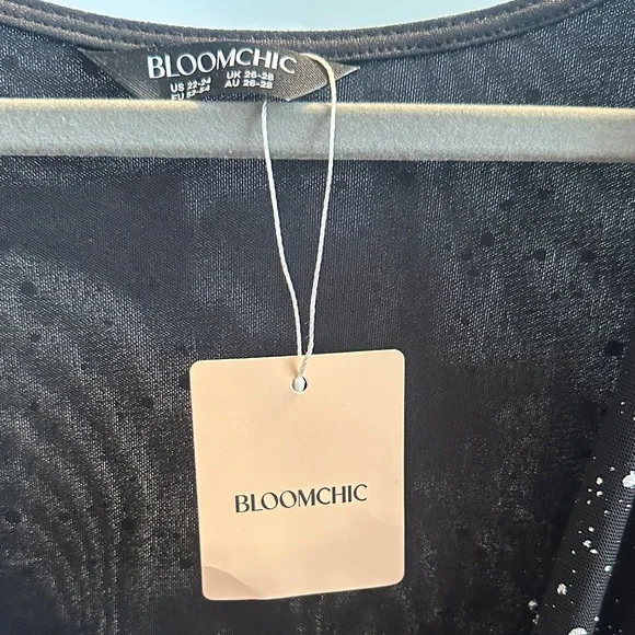 BloomChic Black and Silver Sparkle Blouse - Picture 7 of 7